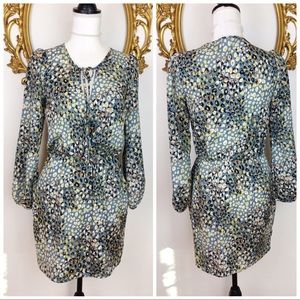 Peppermint Gray Faux Wrap Leopard Print Dress Sz S